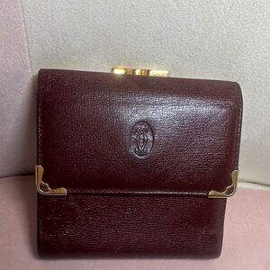 Cartier leather Kiss lock wallet
